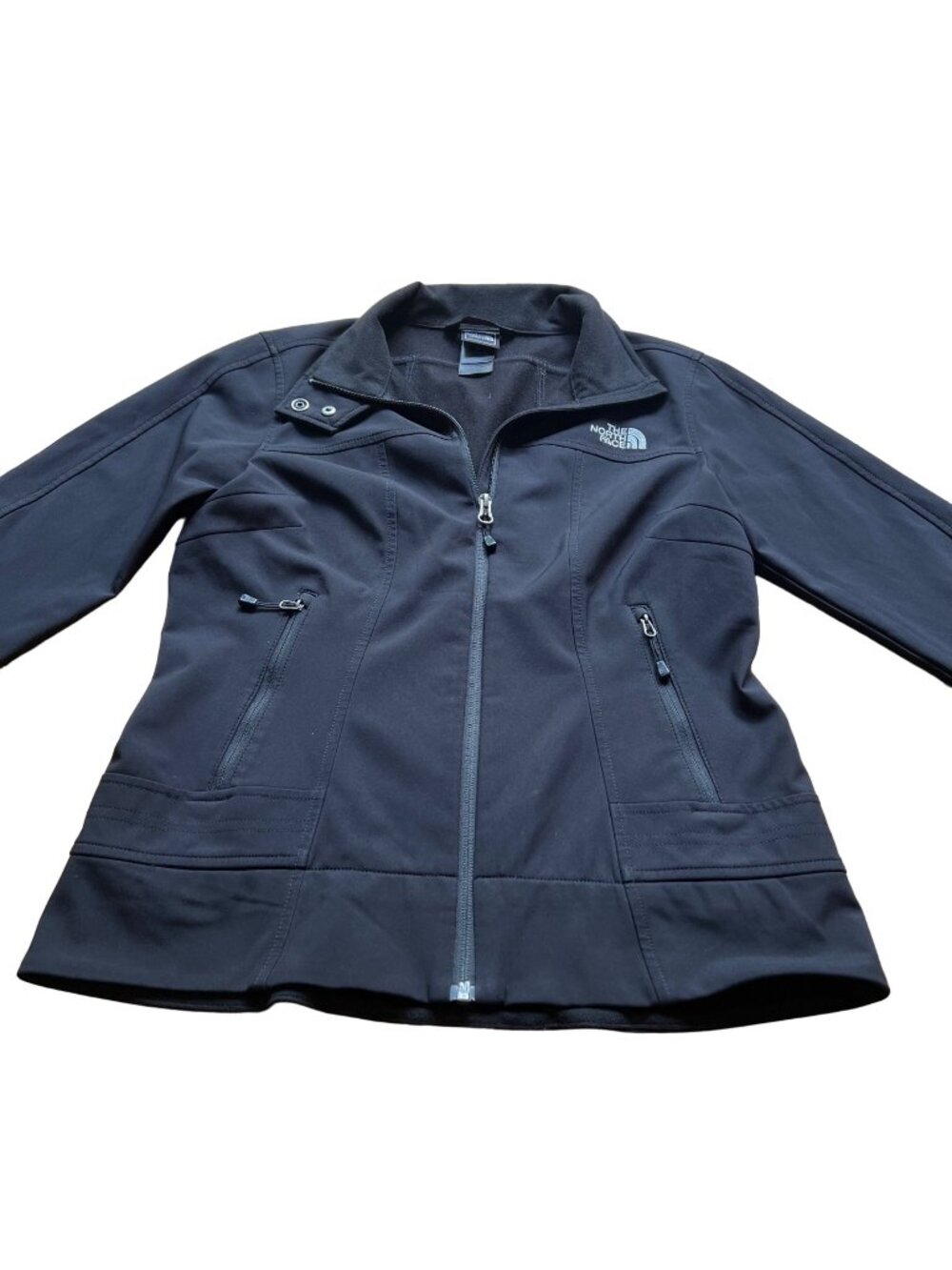 The North Face Womens Medium Black Softshell Jacket Full Zip Outdoor Hiking